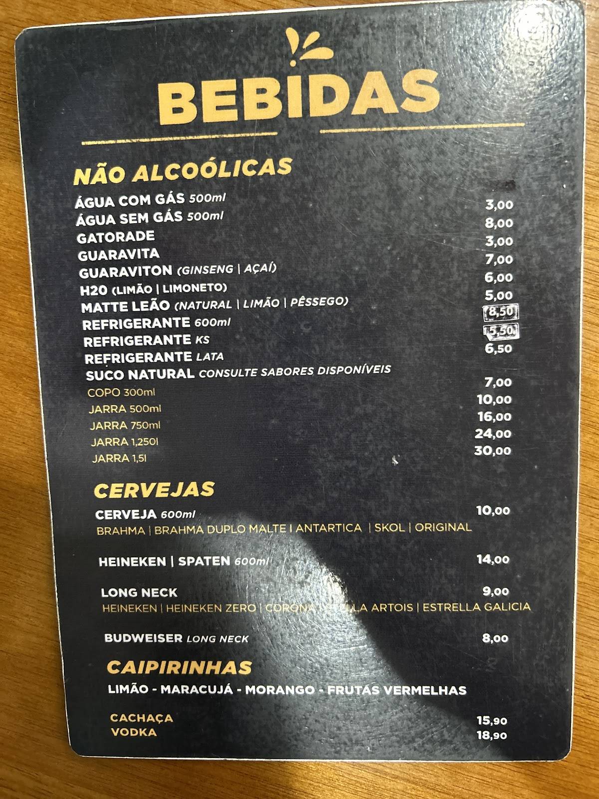 Casa da Chuleta Restaurante e Lanchonete cardápio