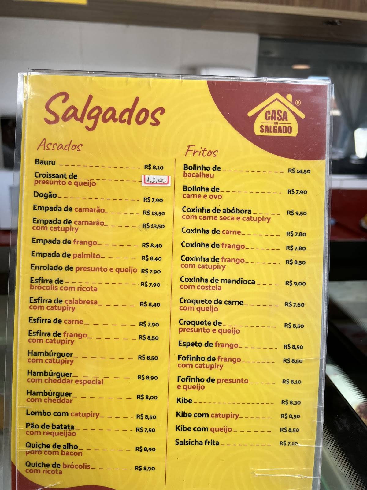 Casa do Salgado - Aqui servimos com amor cardápio