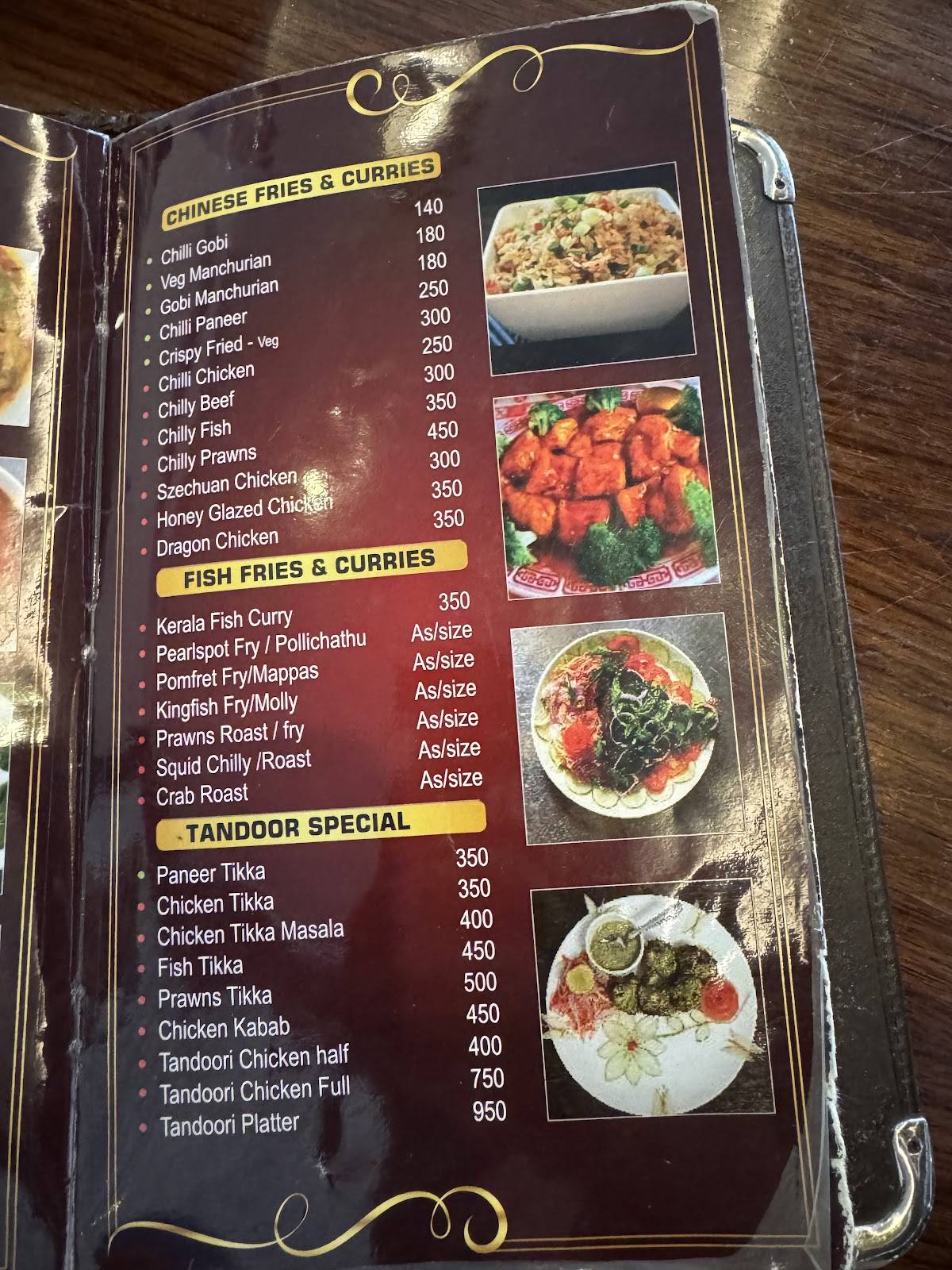 Cassia Restaurant, Alappuzha menu