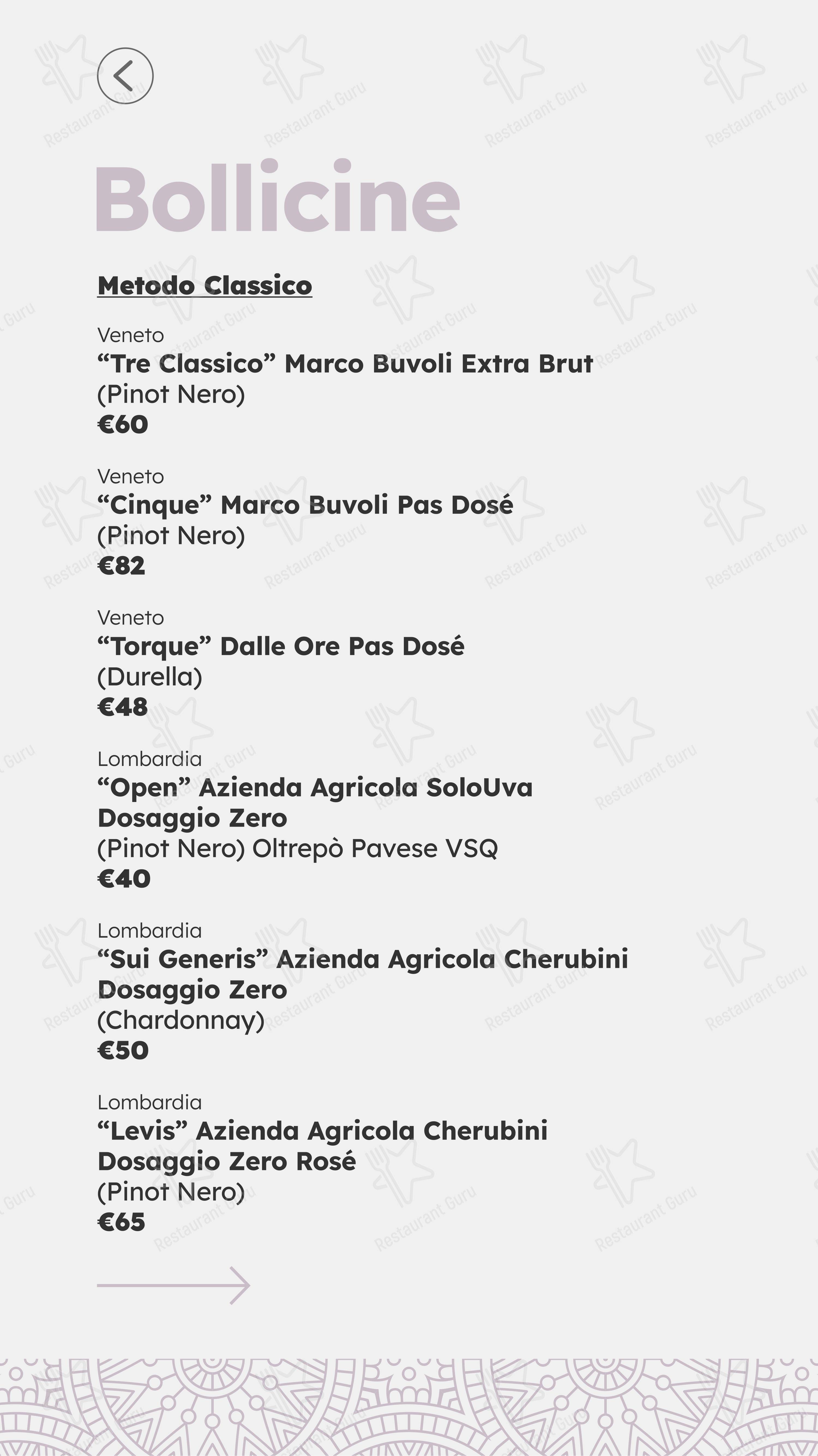 Castelli in Aria dans Castelfranco Veneto - Menu