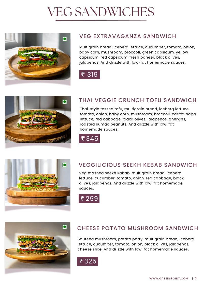 Caterspoint Vasant Kunj menu