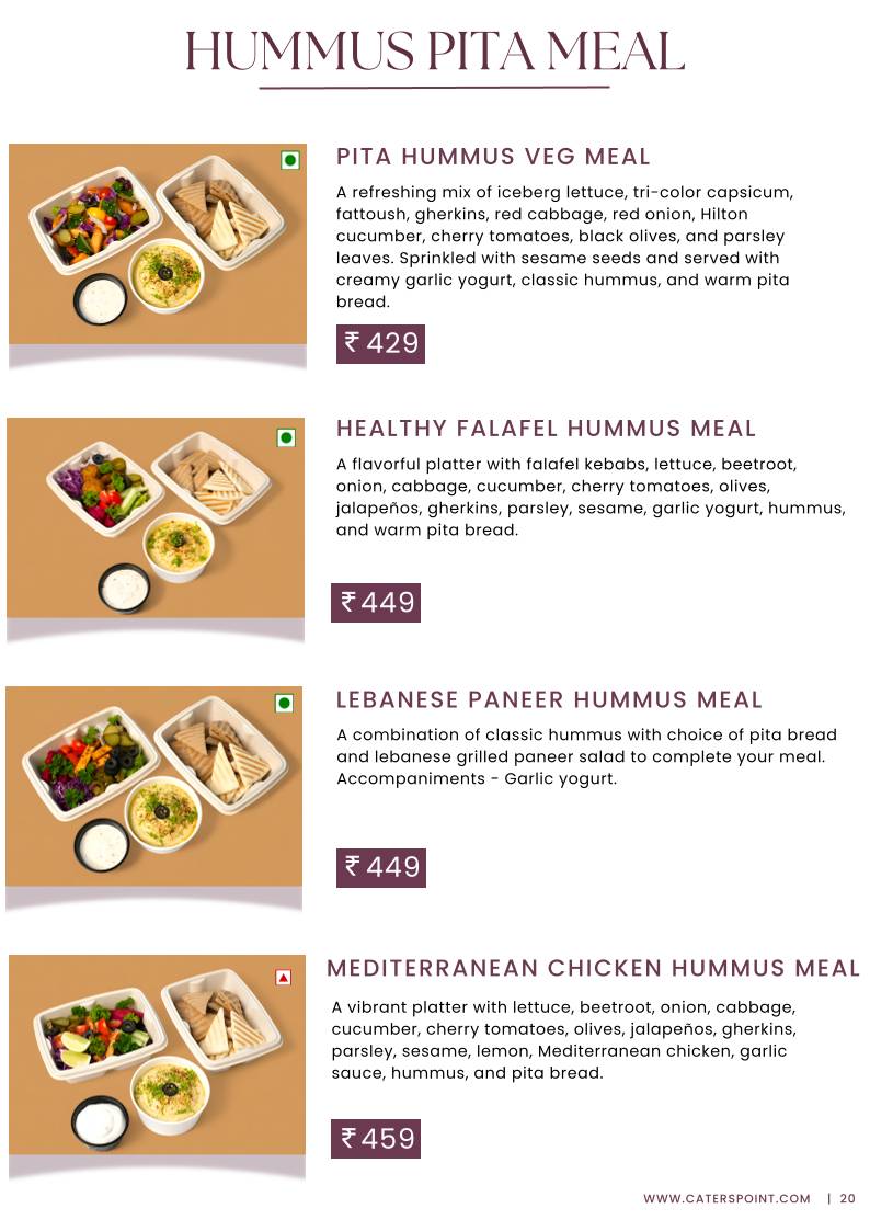 Caterspoint Vasant Kunj menu