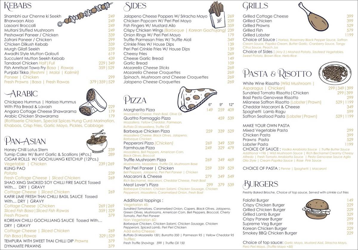 Centaur Gourmet Kitchen Catering Services menu