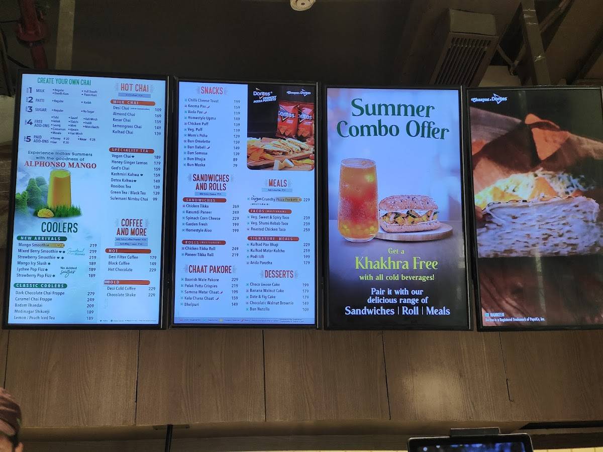 Chaayos Cafe at Epicuria Mall menu