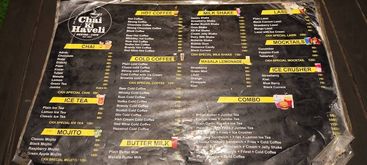 Chai Ki Haveli menu