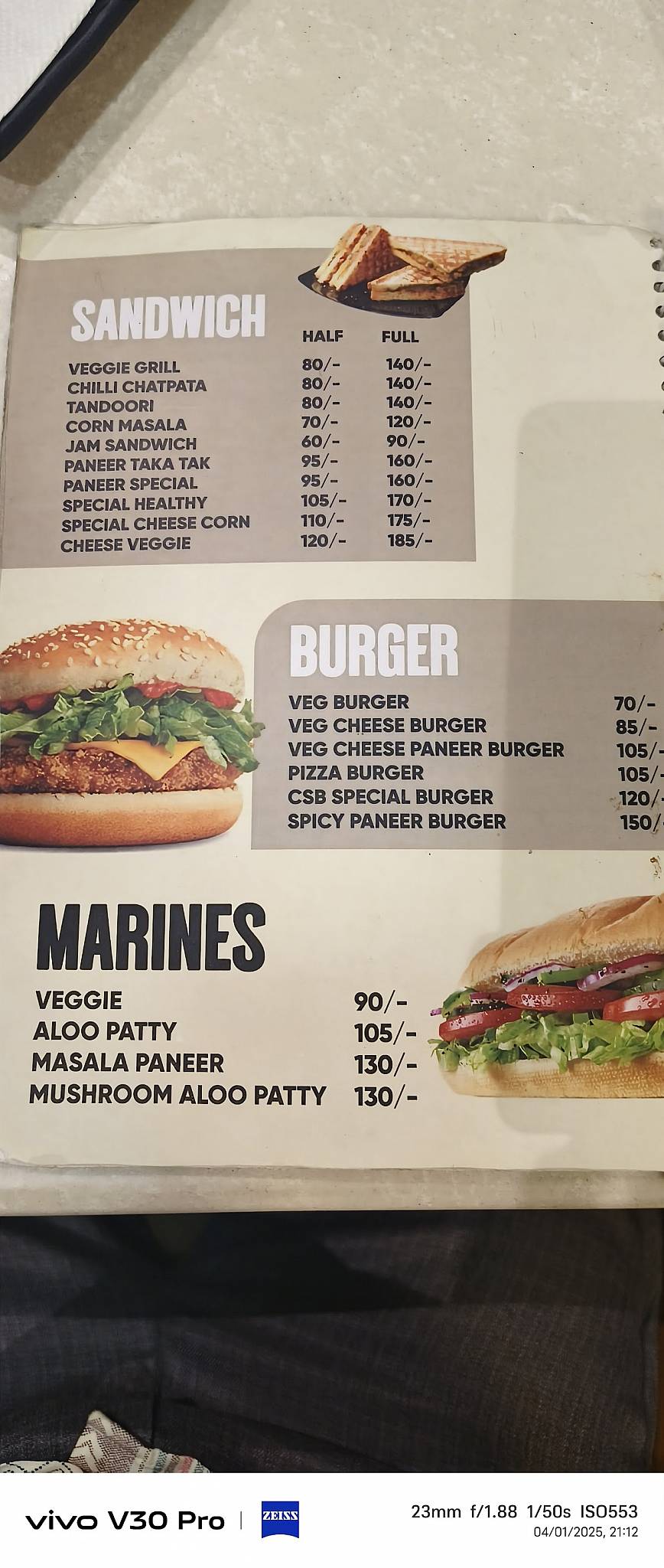 Chai Sutta Bar (PPR Mall) menu