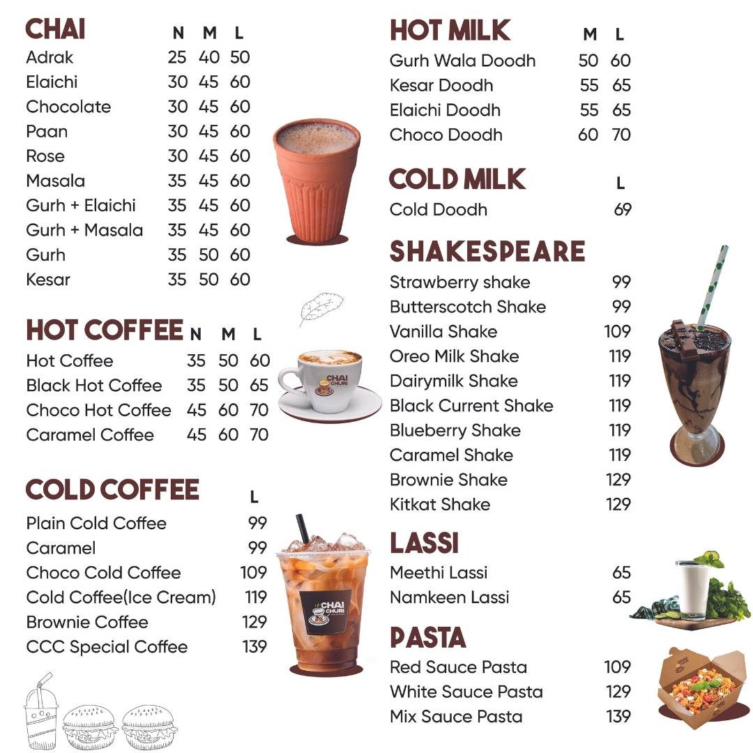 Chai churi cafe menu