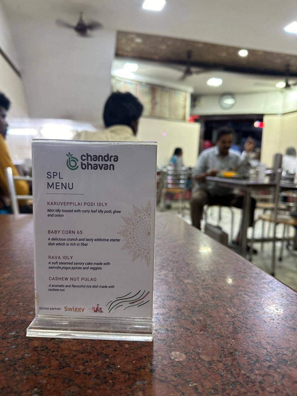 Chandra Bhavan menu
