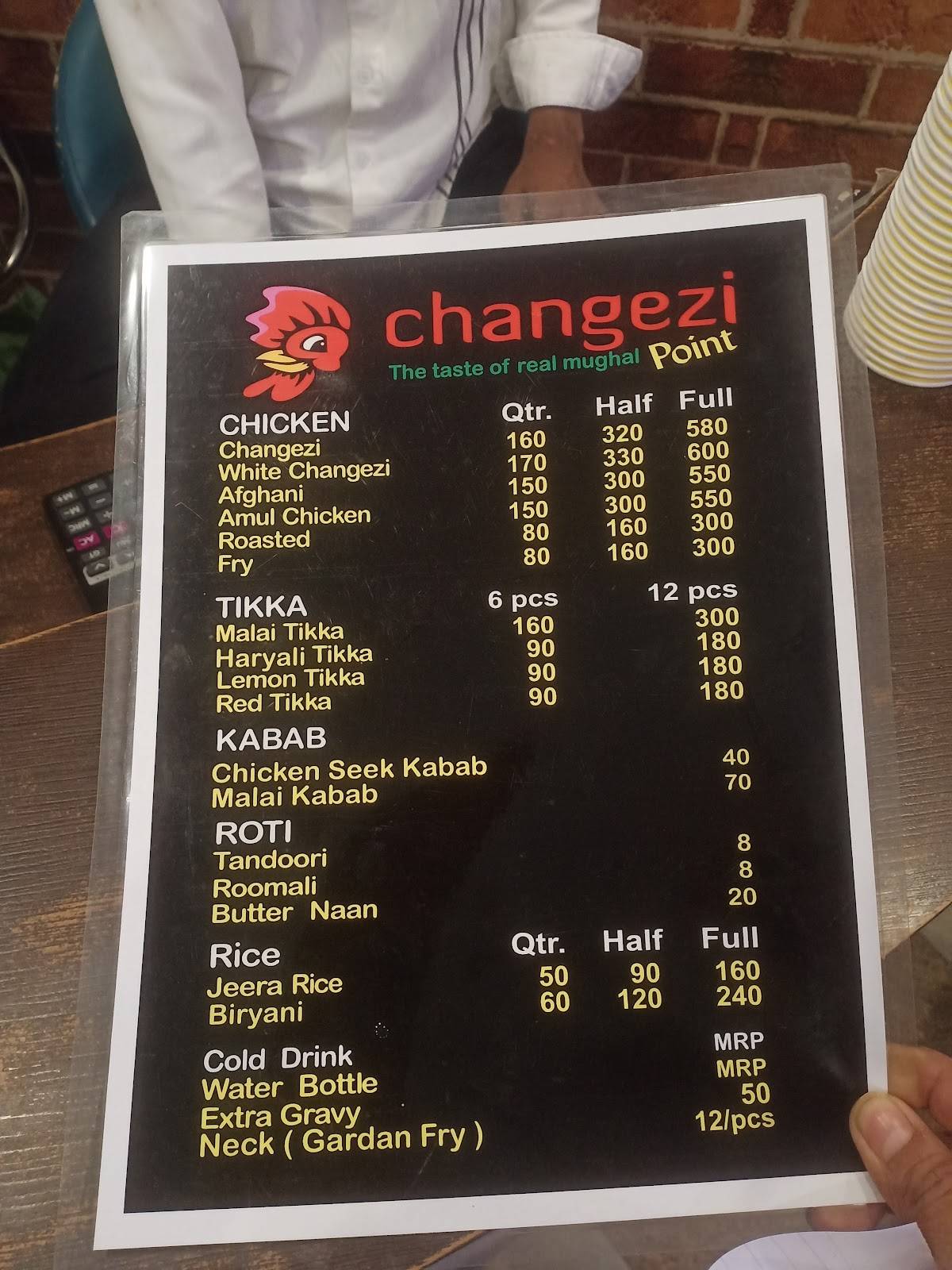 Changezi Point menu