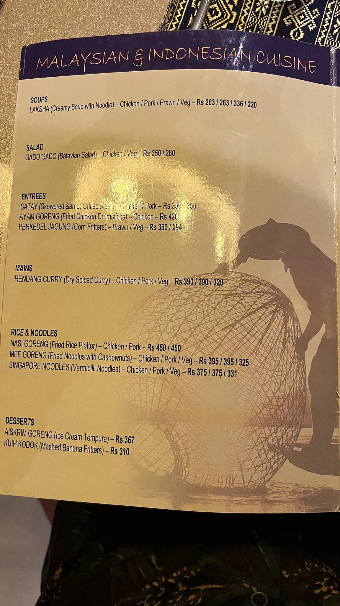 Changmai menu