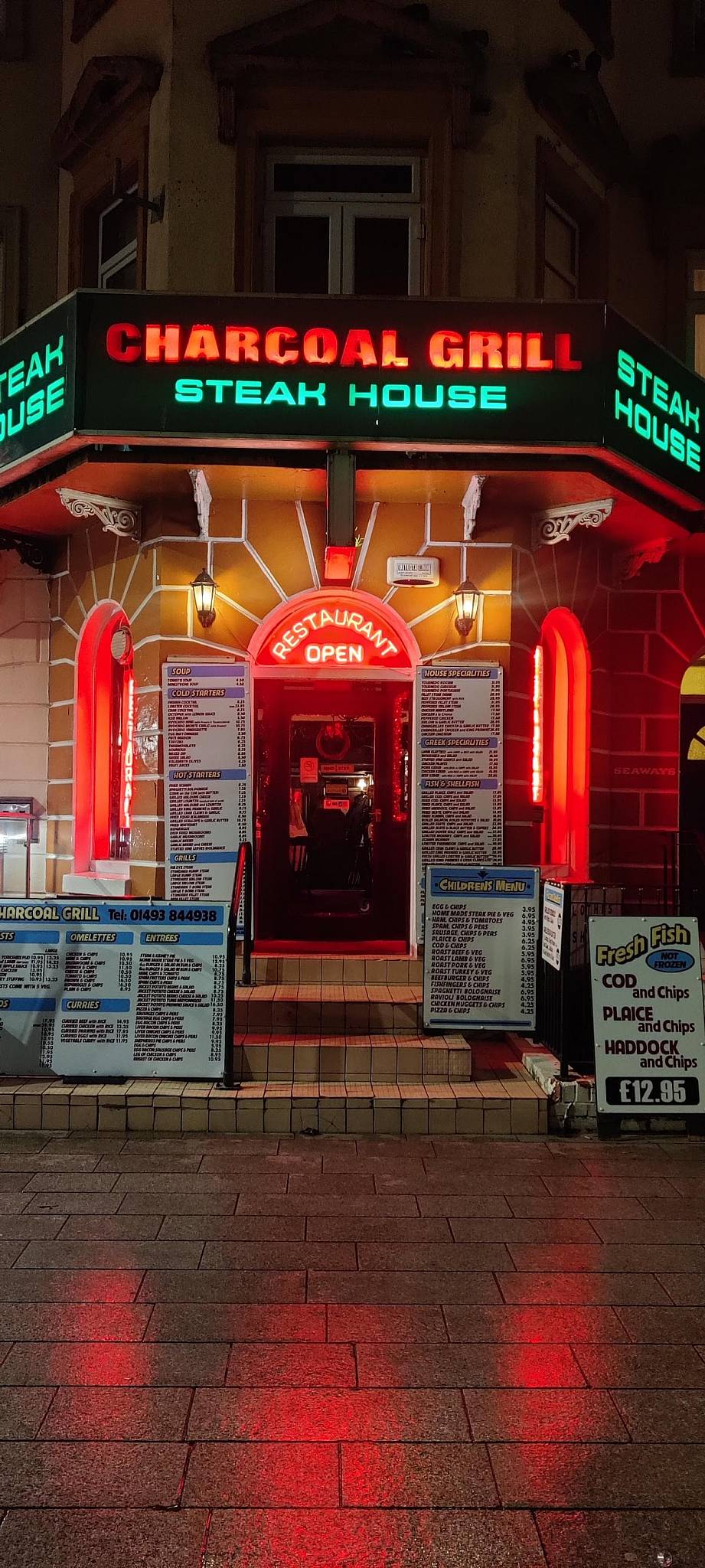 Menu at Charcoal Grill restaurant, Great Yarmouth