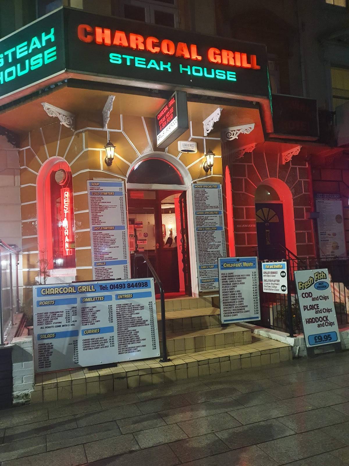 Menu at Charcoal Grill restaurant, Great Yarmouth