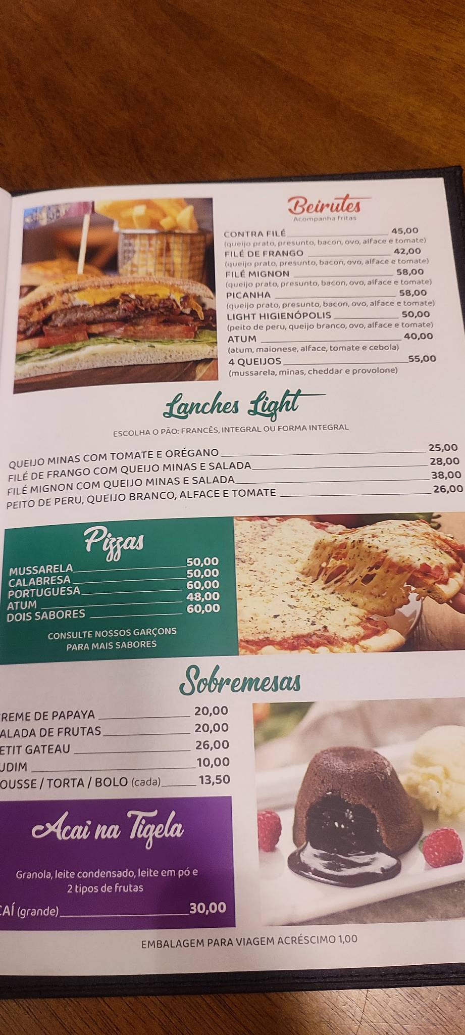 Charme de Higienópolis cardápio