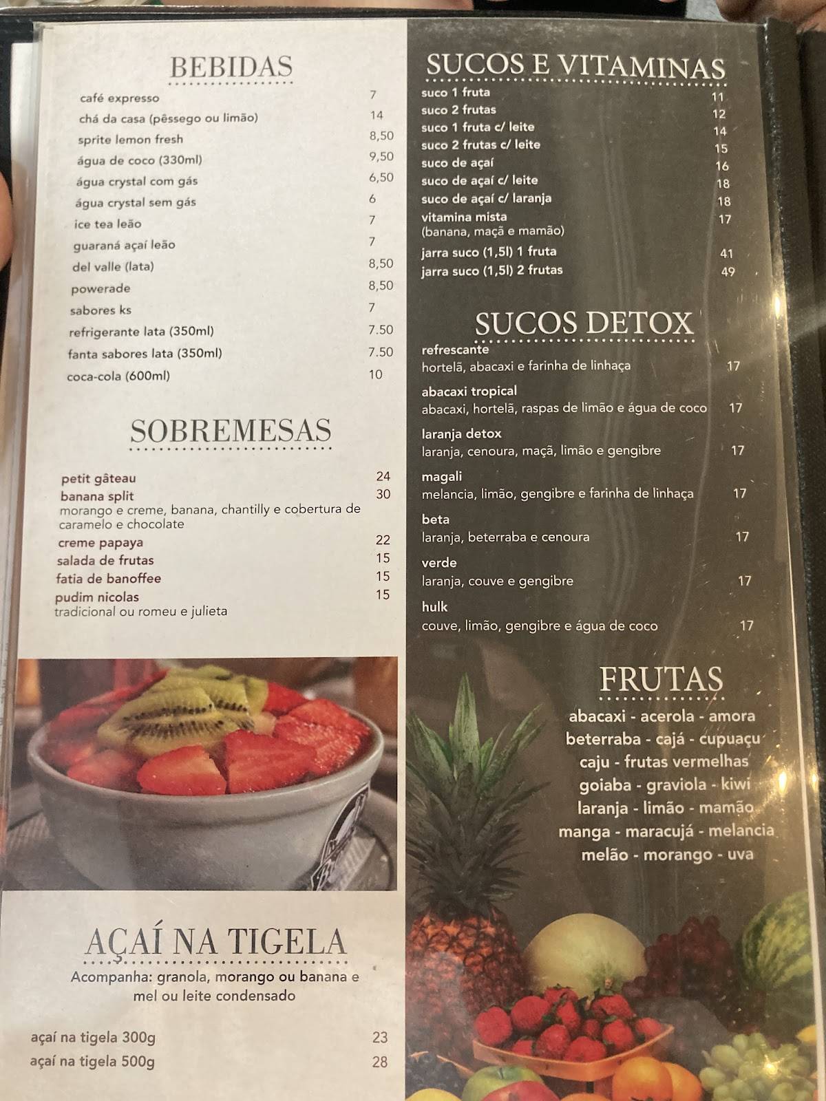 Charme do Brooklin cardápio