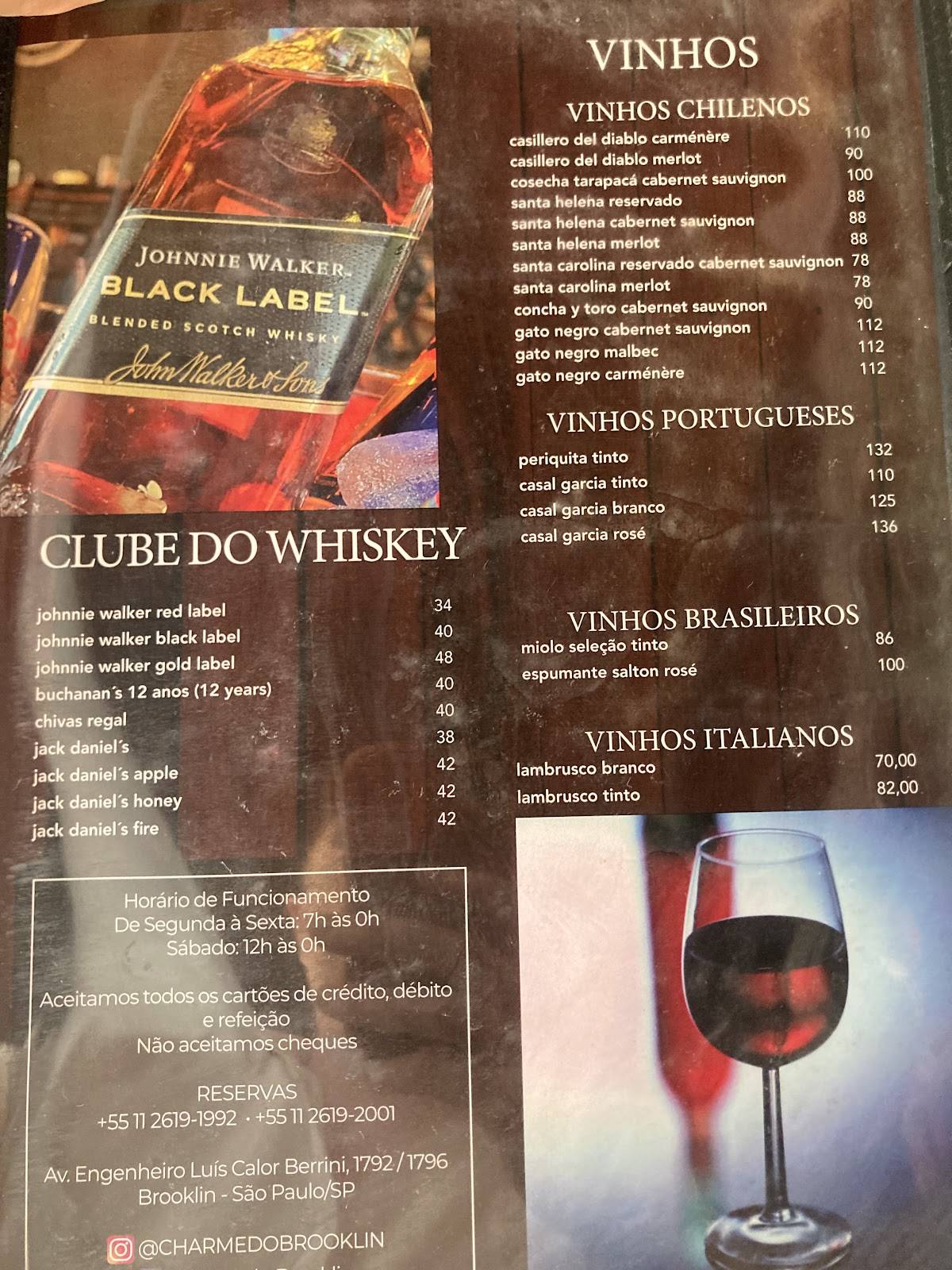 Charme do Brooklin cardápio
