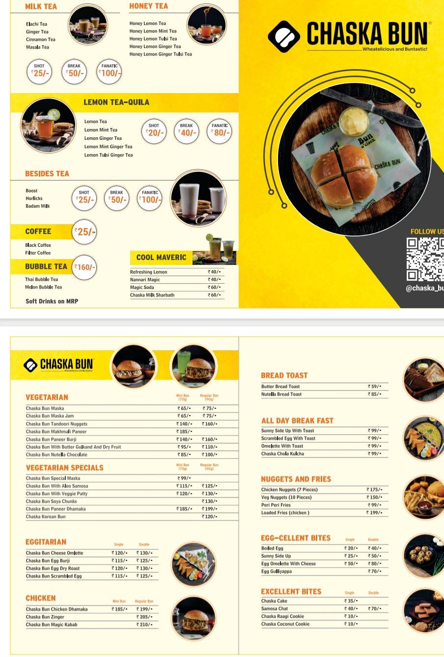 Chaska Bun Koramangala menu