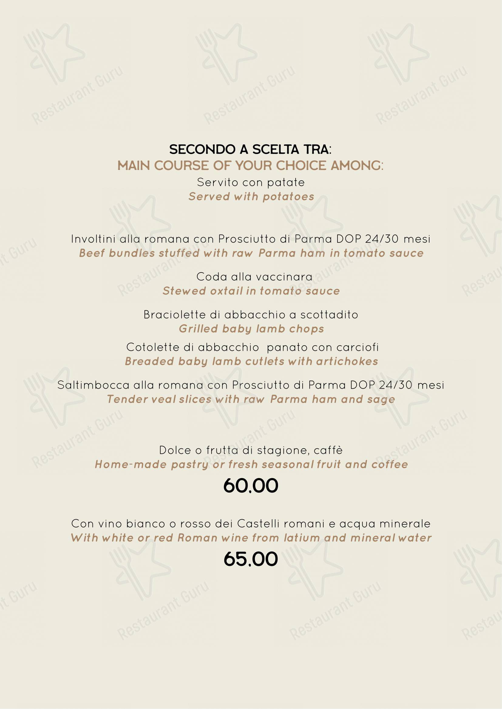 Checco Er Carettiere in Roma - Menu