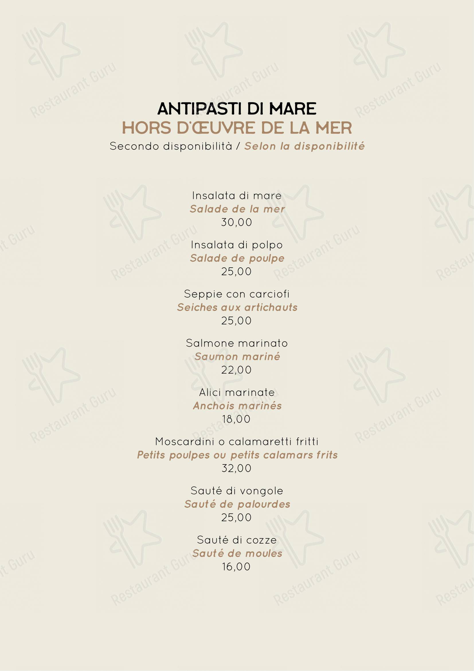Menu bar per Checco Er Carettiere in Roma