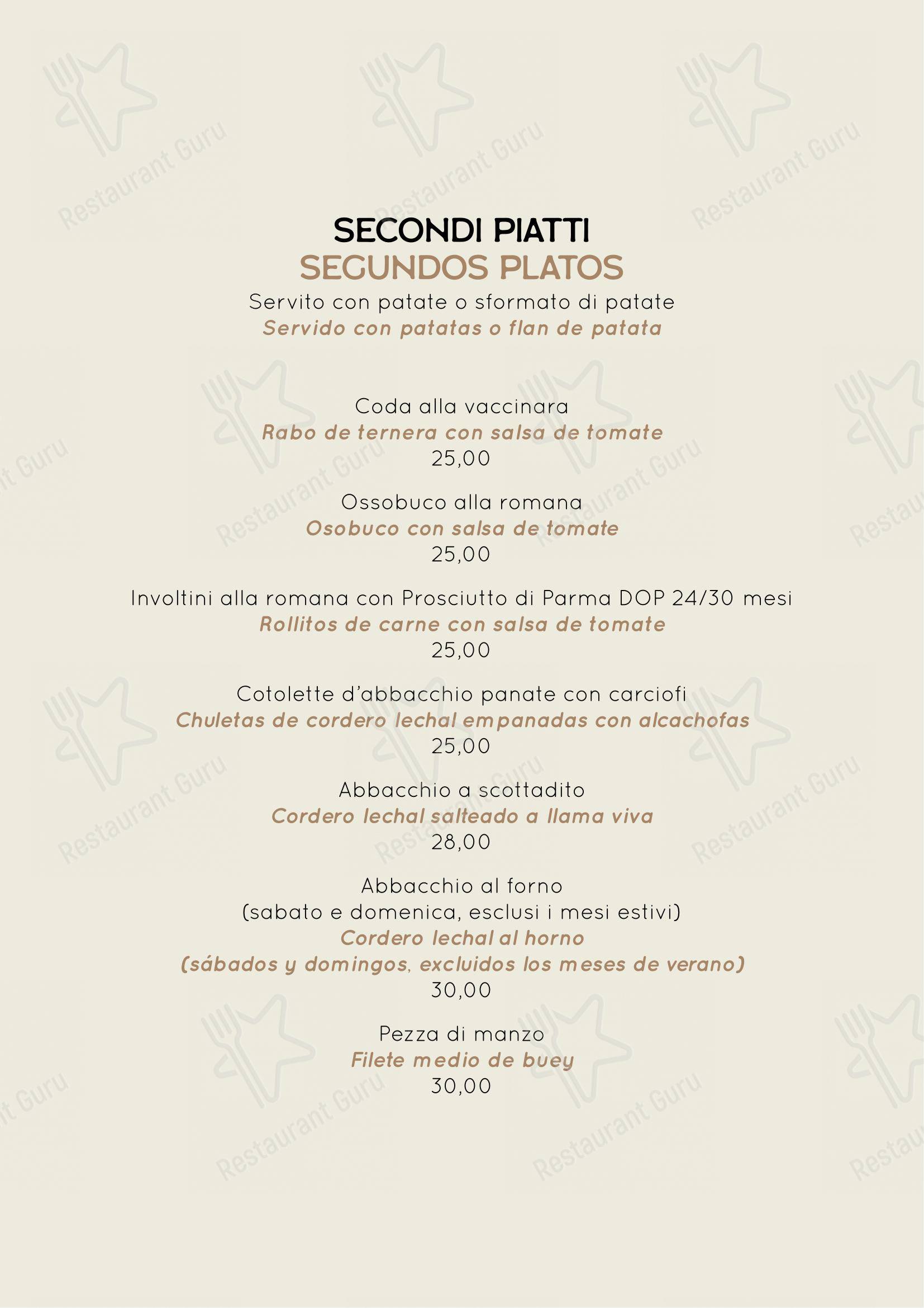 菜单 per Checco Er Carettiere pub & bar