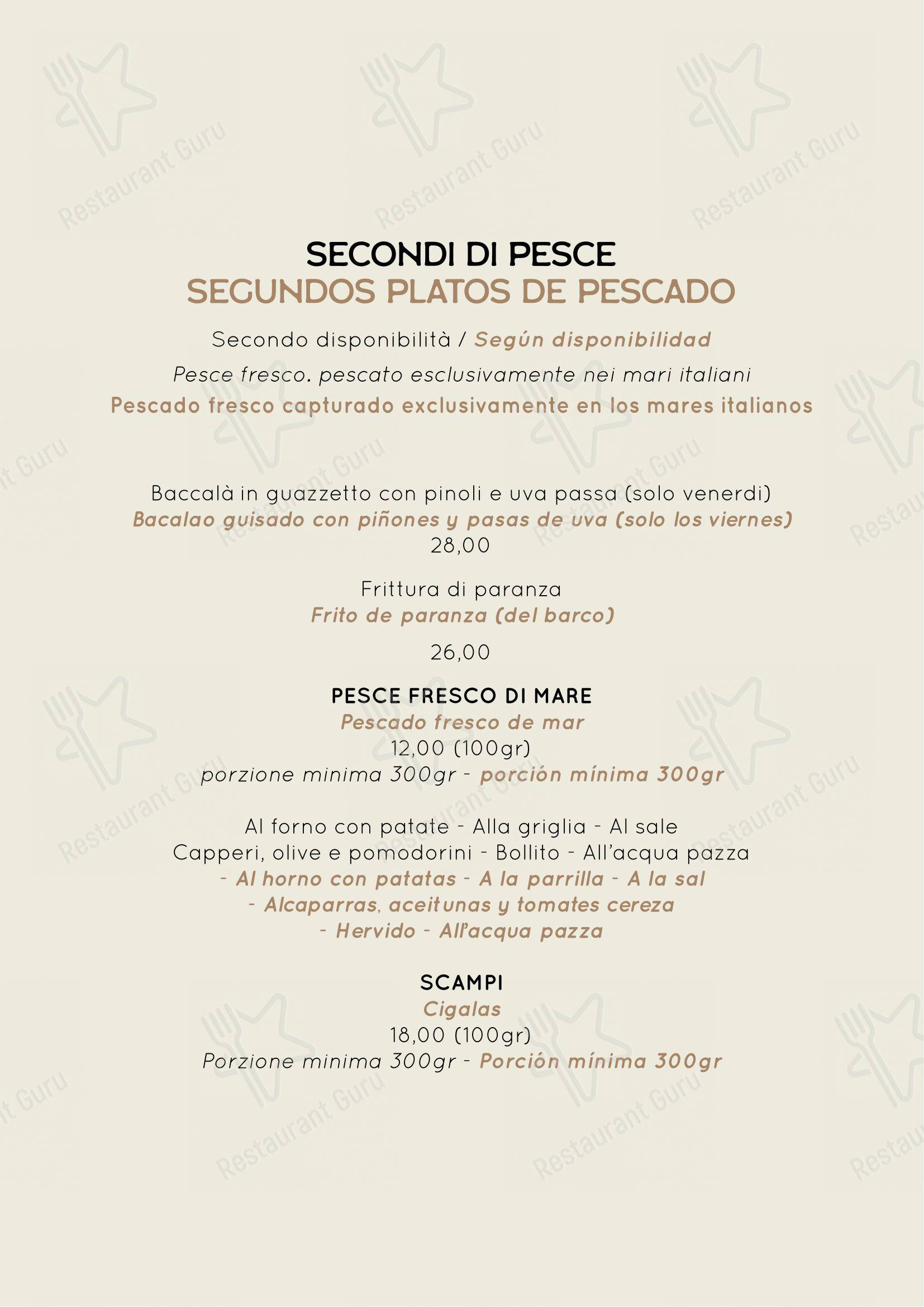 Menu di Checco Er Carettiere - 菜单