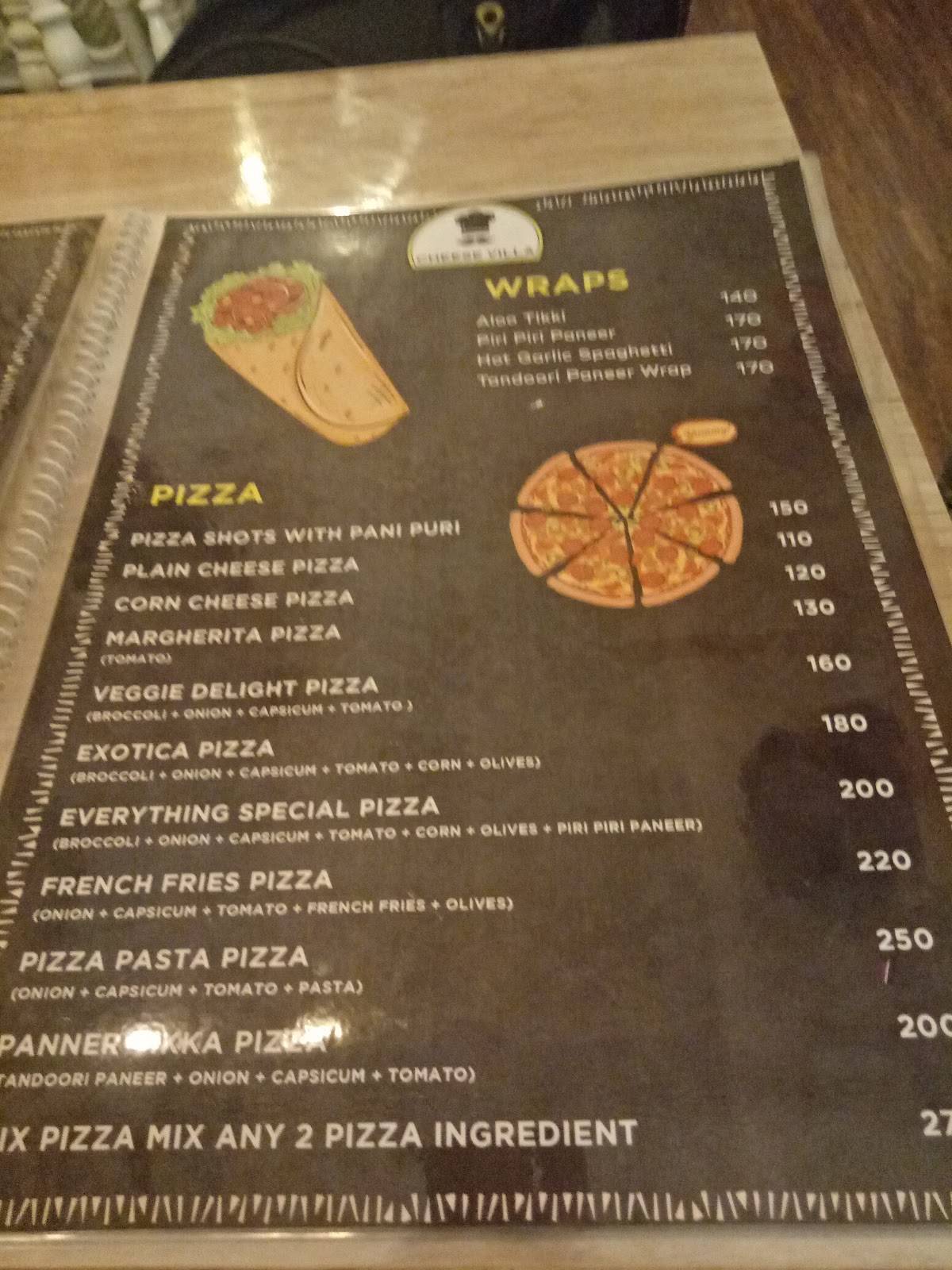 Cheese Villa menu