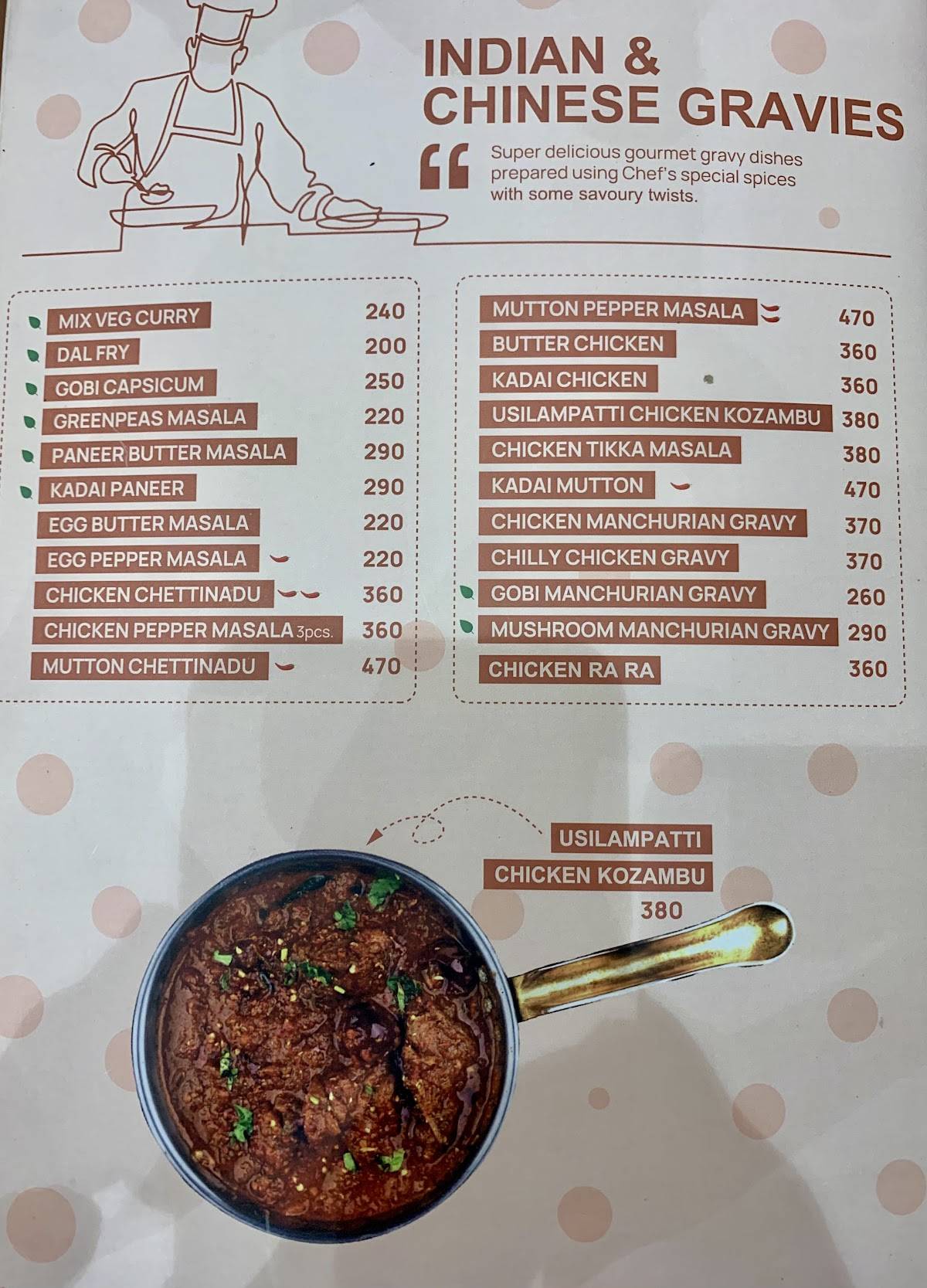 Copper Kitchen Kotturpuram menu