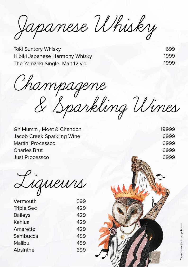 The Living Room menu
