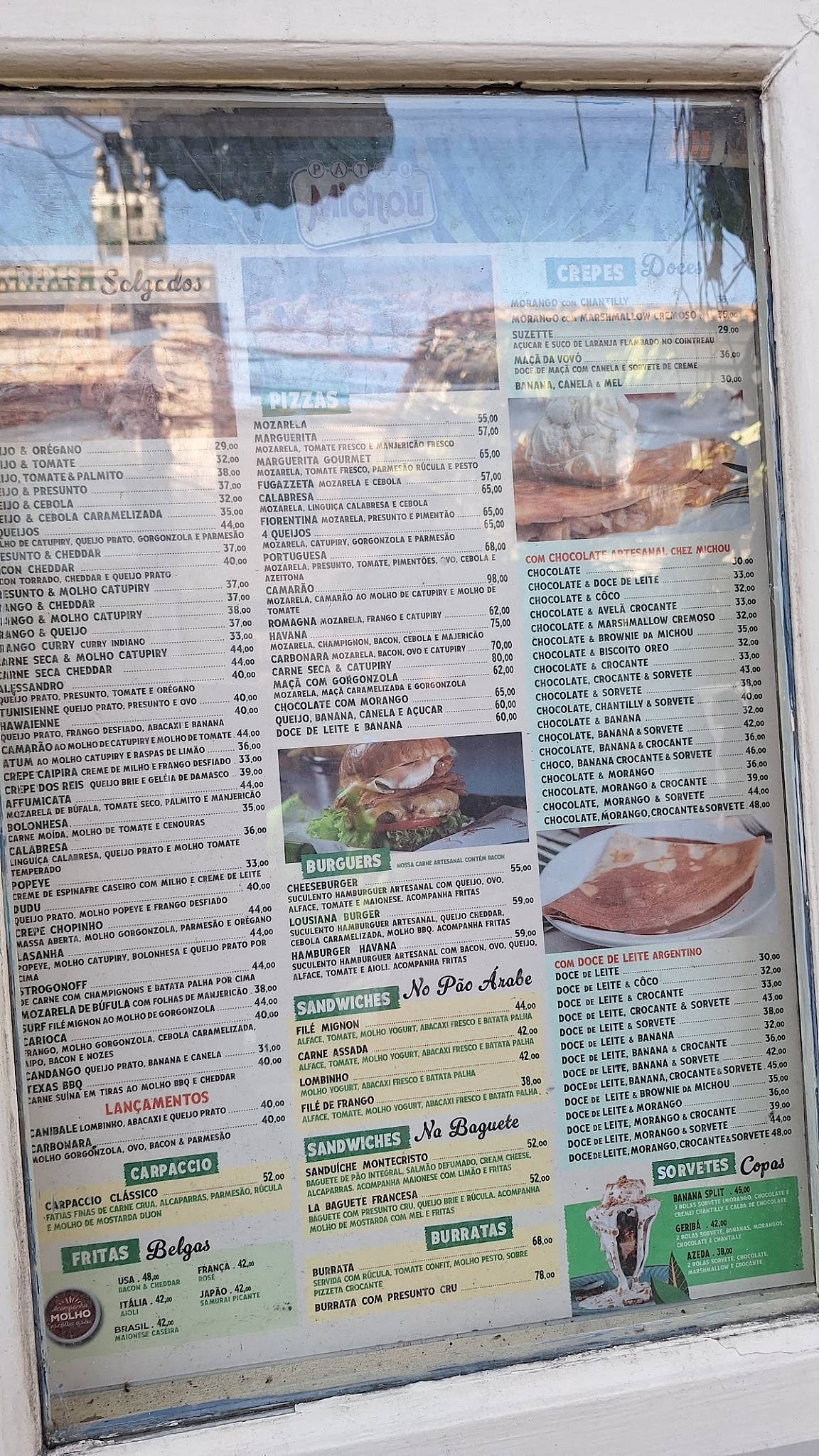 Chez Michou: Crepe, Crepe doce, Crepe salgado, Lanche, Drinks, Delivery, Búzios cardápio