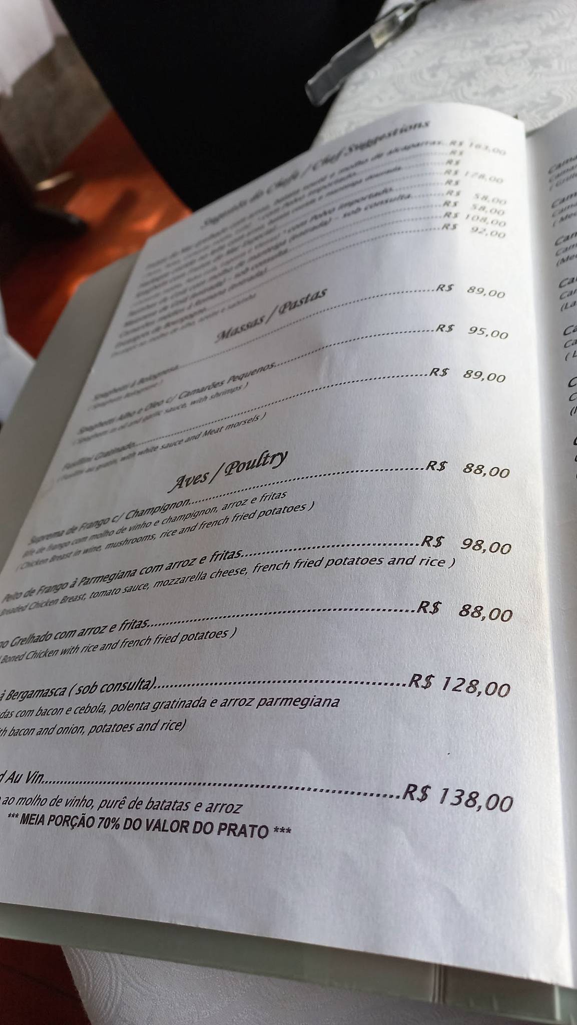 Chez Raymond cardápio