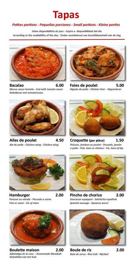 Menu de Chez Sam