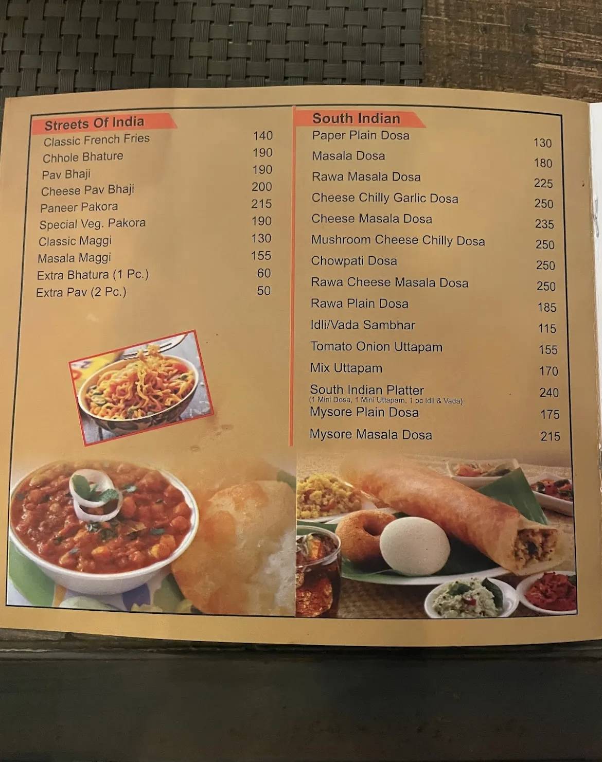 Chhabra's Restaurant menu