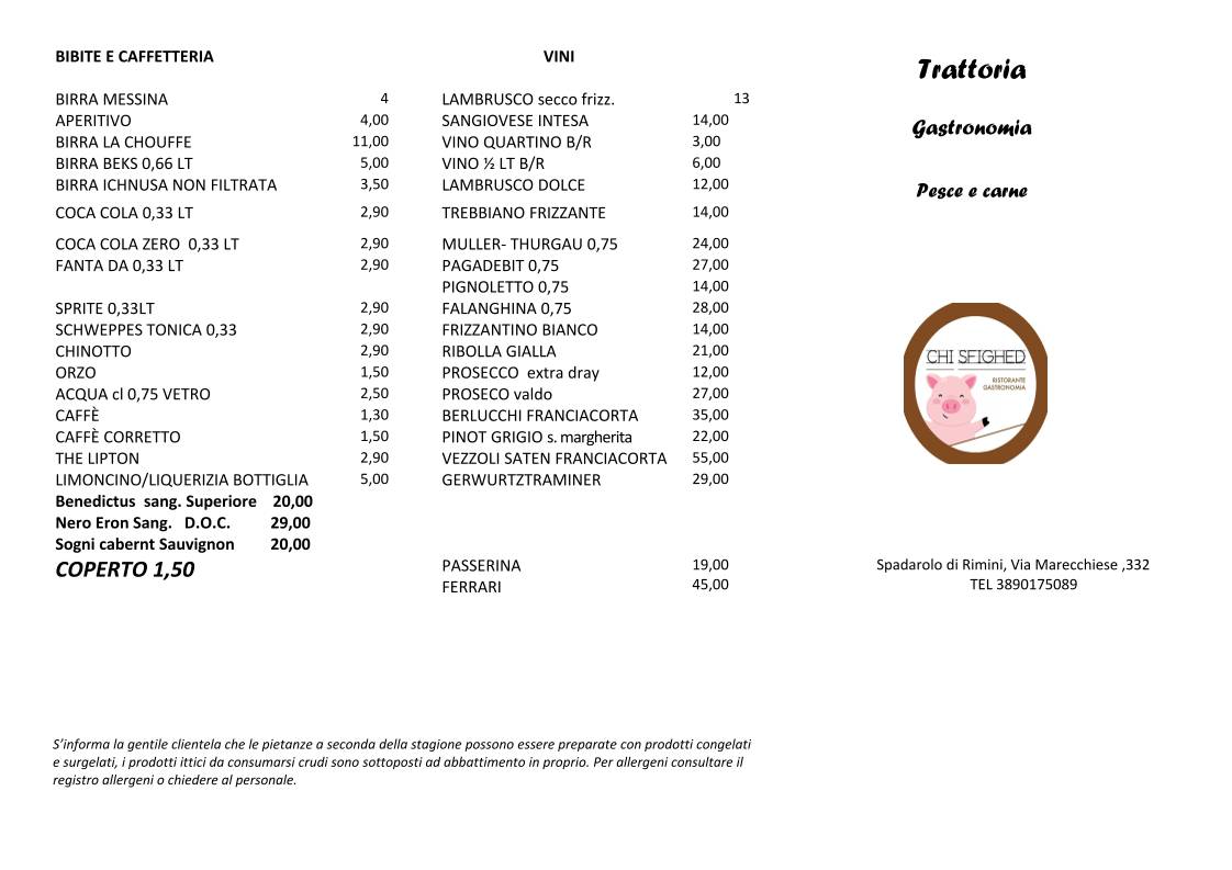 Menu di Chi Sfighed 