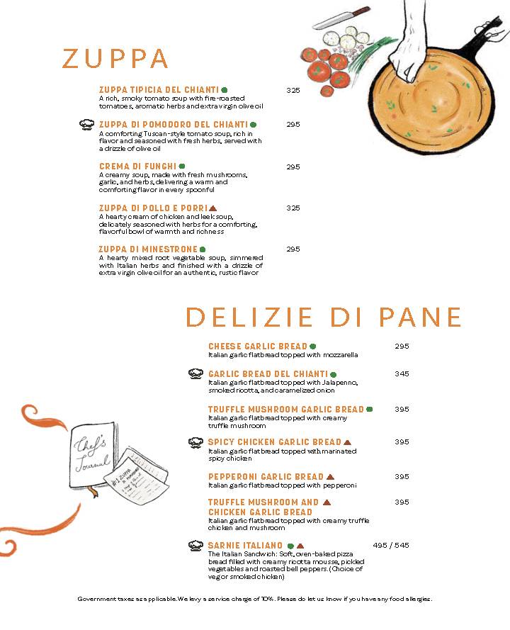 Chianti, Bellandur menu