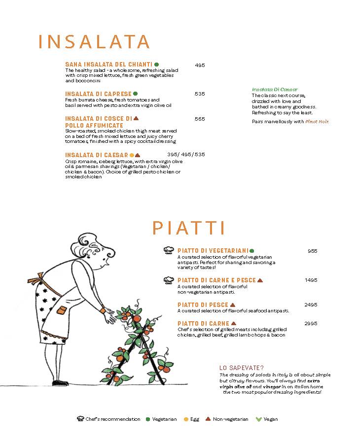 Chianti, MG Road menu