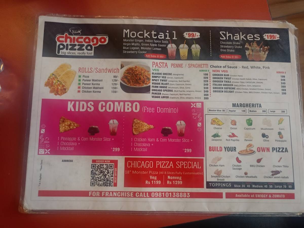 Chicago Pizza Amravati Best Pizza in Amravati menu