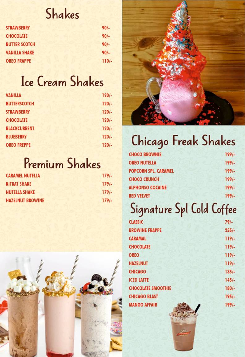 Chicago delights menu