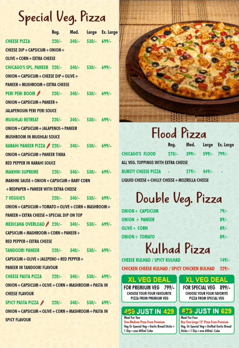 Chicago delights menu