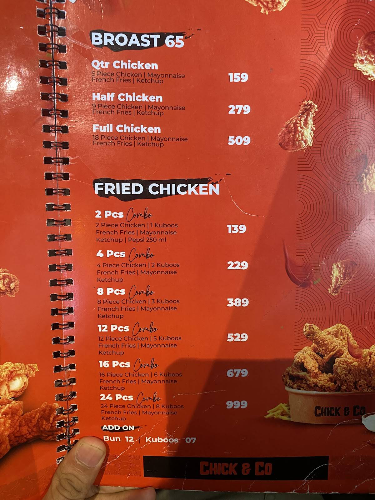 Chick & Co menu