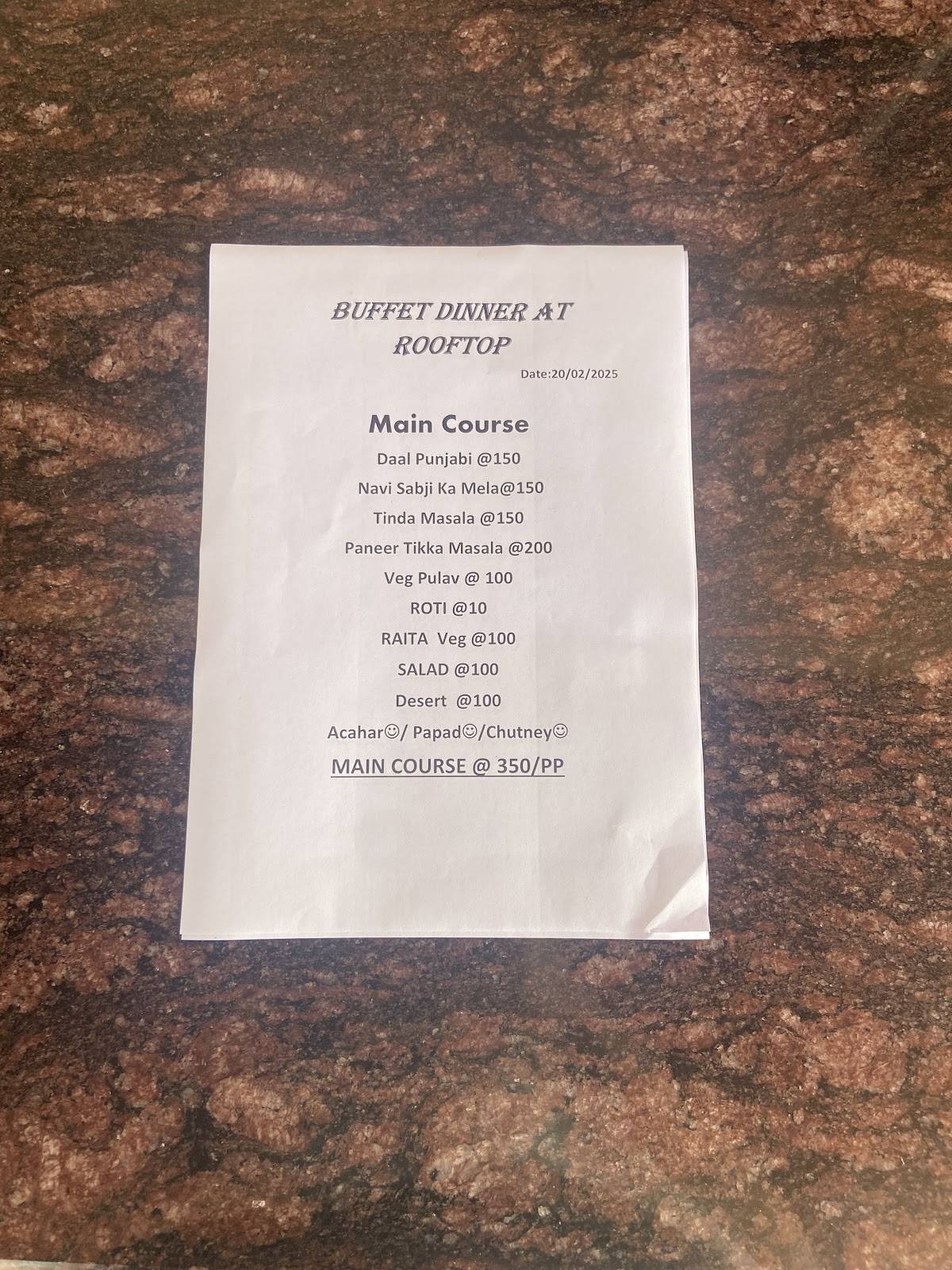 Chillout menu