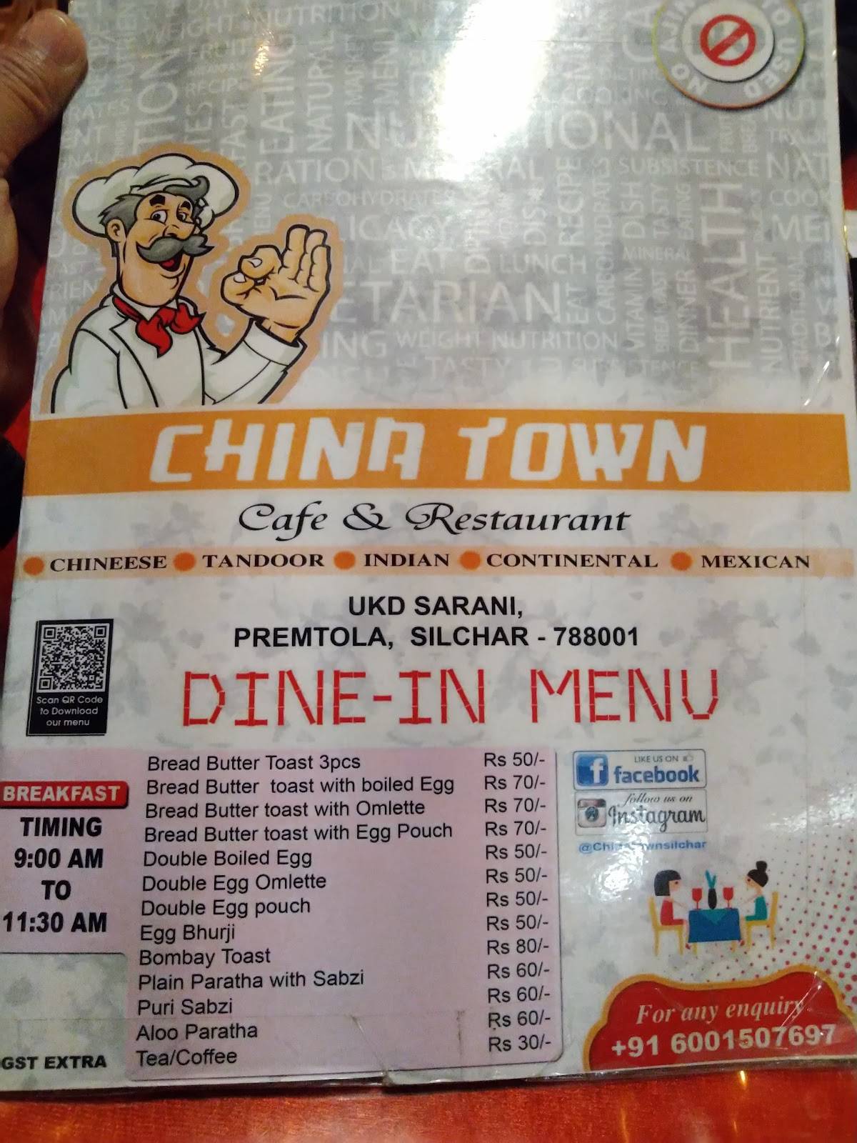 China Town-Multi Cuisine Restaurant with Party hall menu