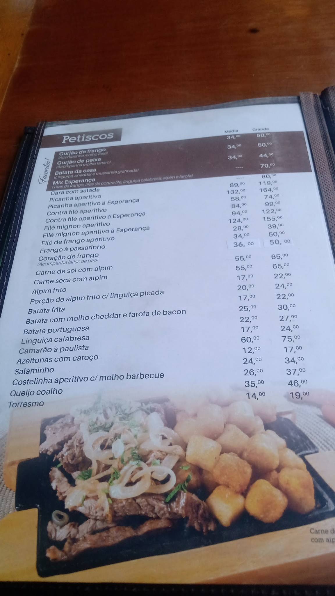 Menu em Bar e Choperia Esperança Rio de Janeiro