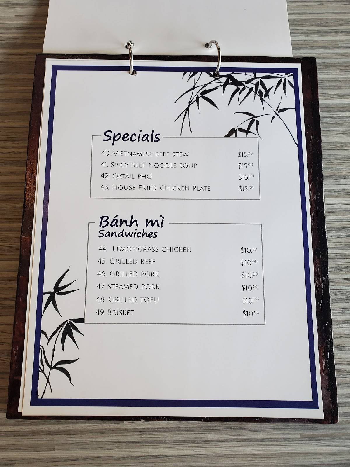 Menu at Chopstick and Rice restaurant, Honolulu
