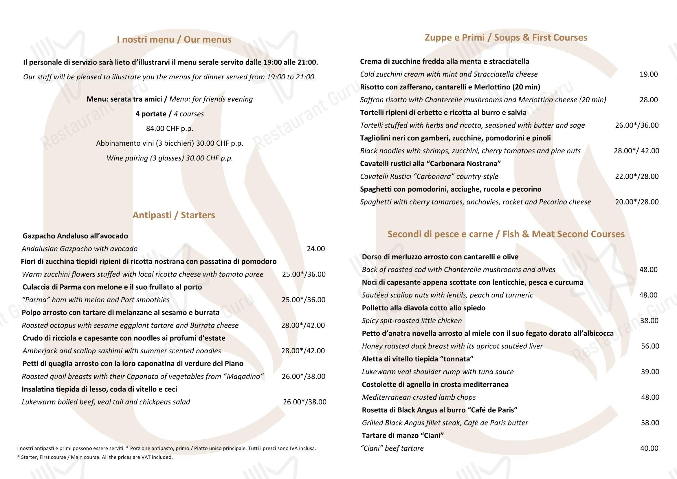 菜单 per Ciani Lugano in Lugano