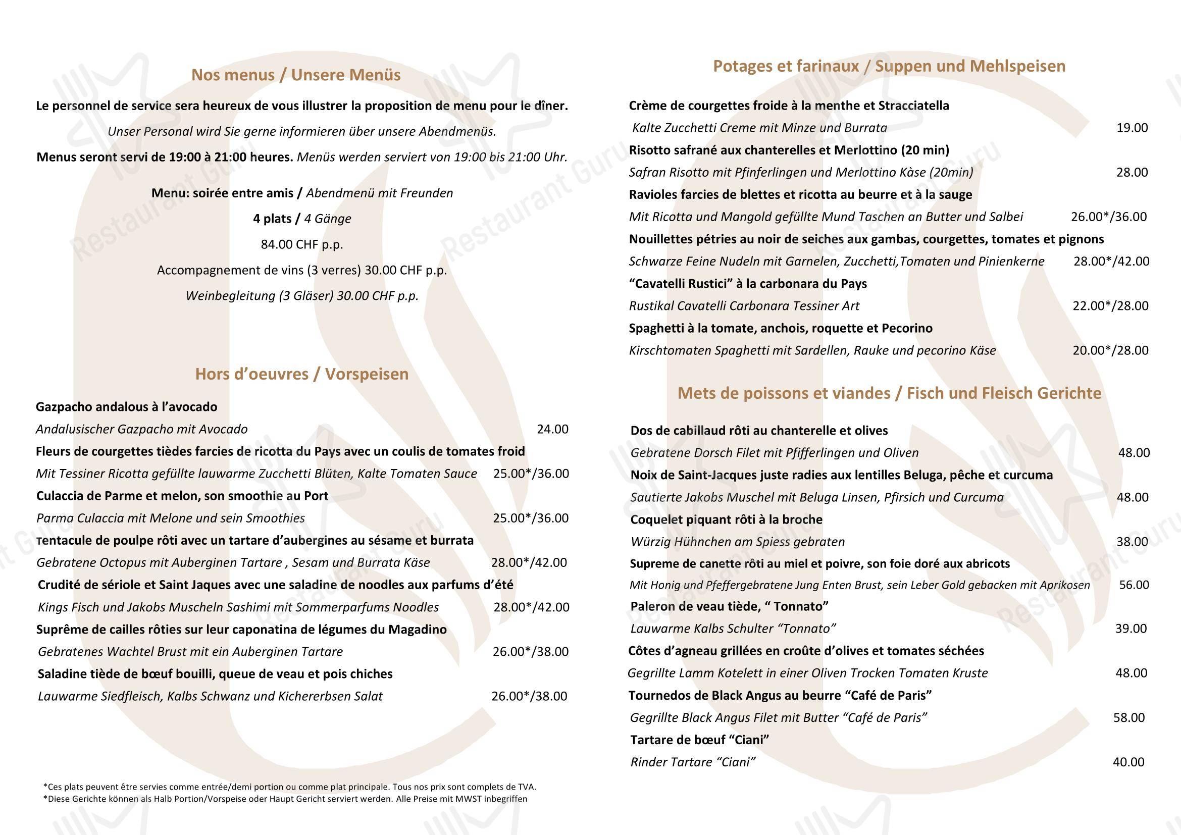 Menu di Ciani Lugano - Коктейльная карта