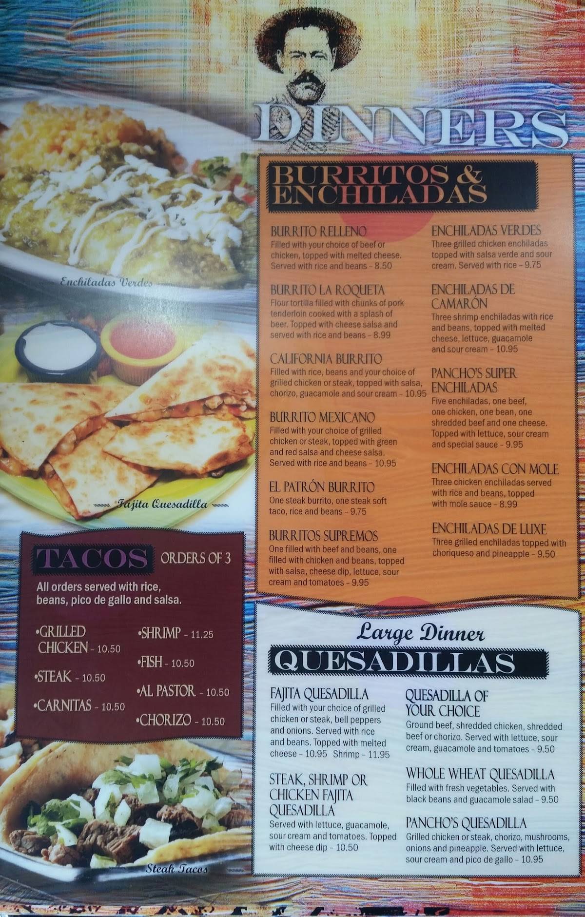 Menu at Cancun Mexican Restaurant White Oak, Cincinnati, Cheviot Rd