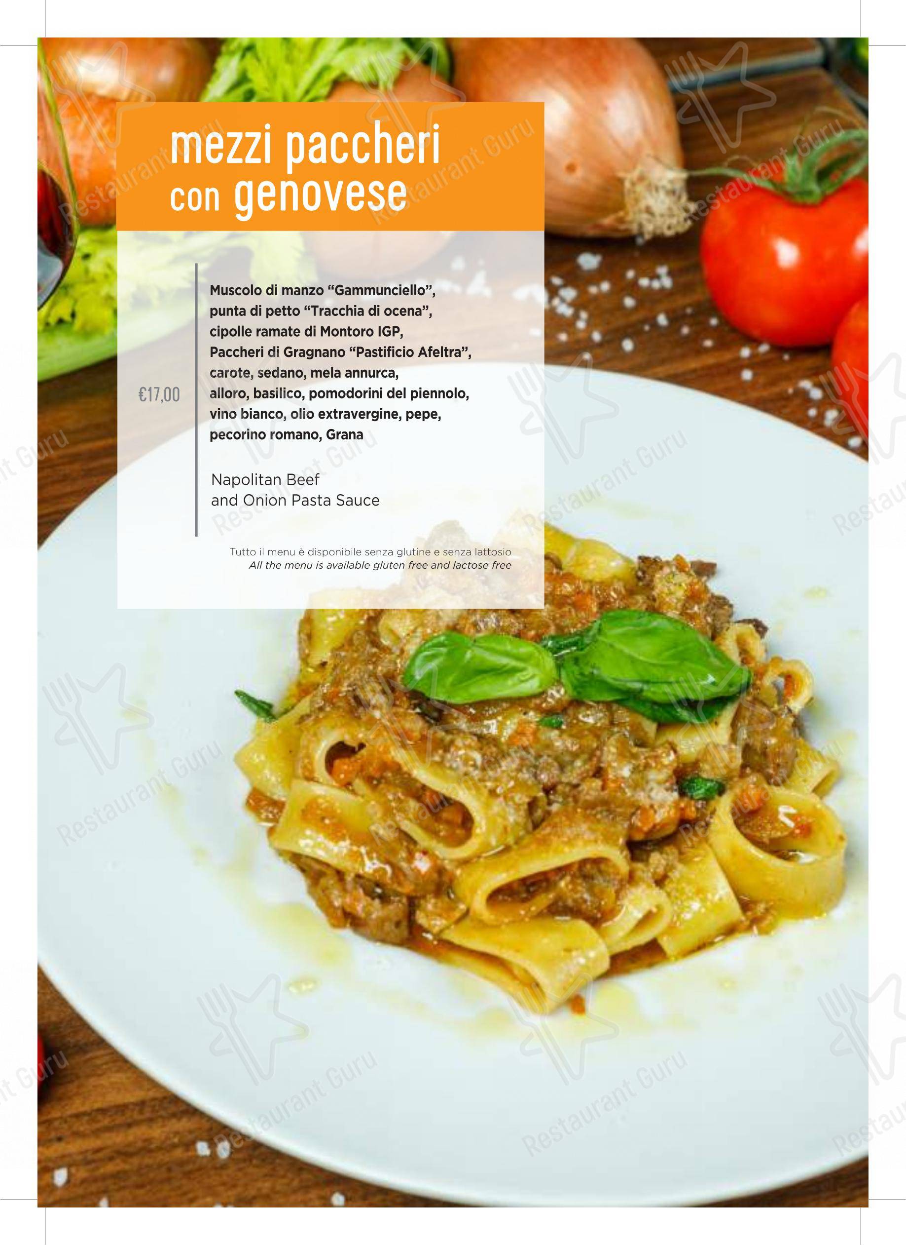 Menu pour Ciro and Sons - Restaurant Pizzeria Firenze - Menu