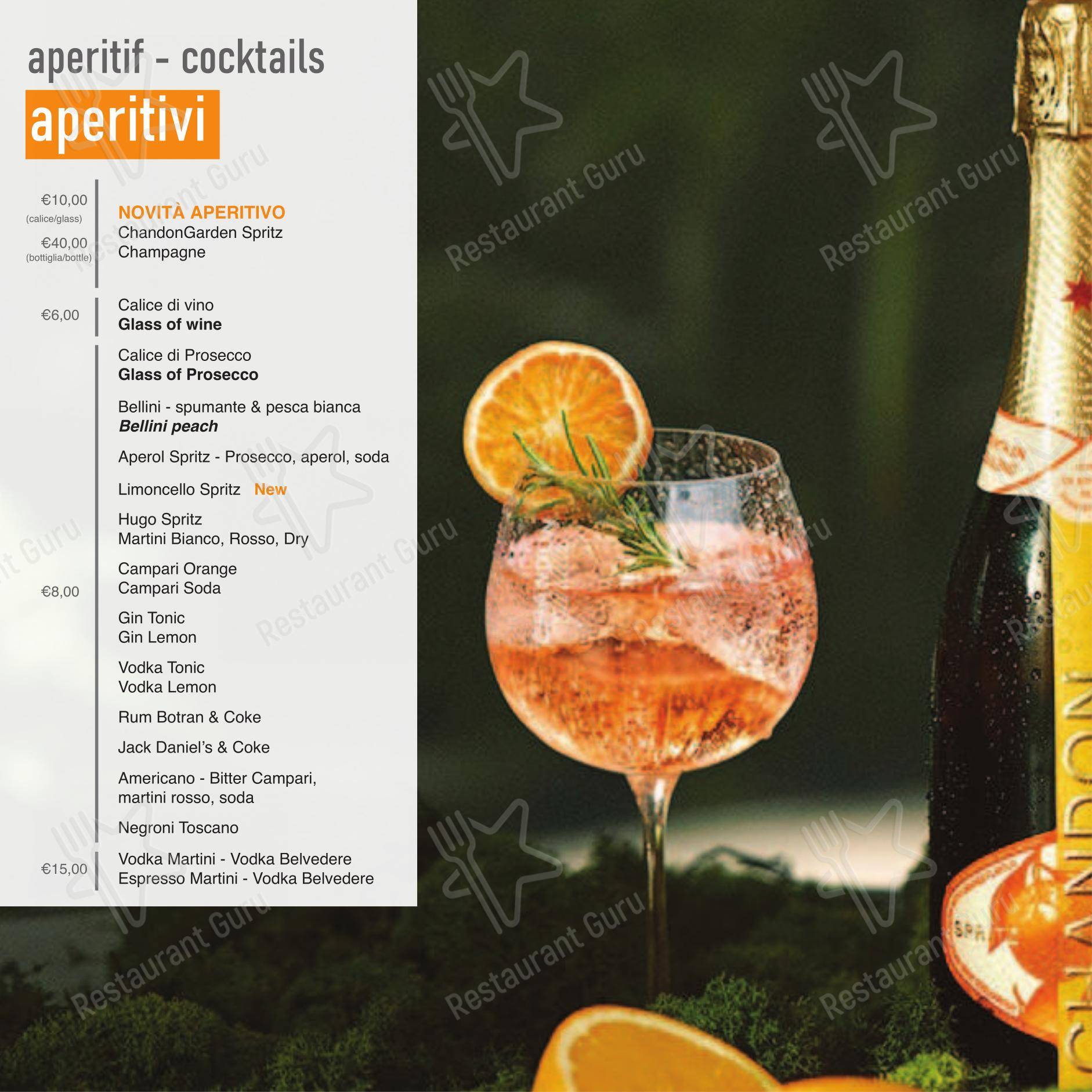 Menu bar pour Ciro and Sons - Restaurant Pizzeria Firenze pizzeria