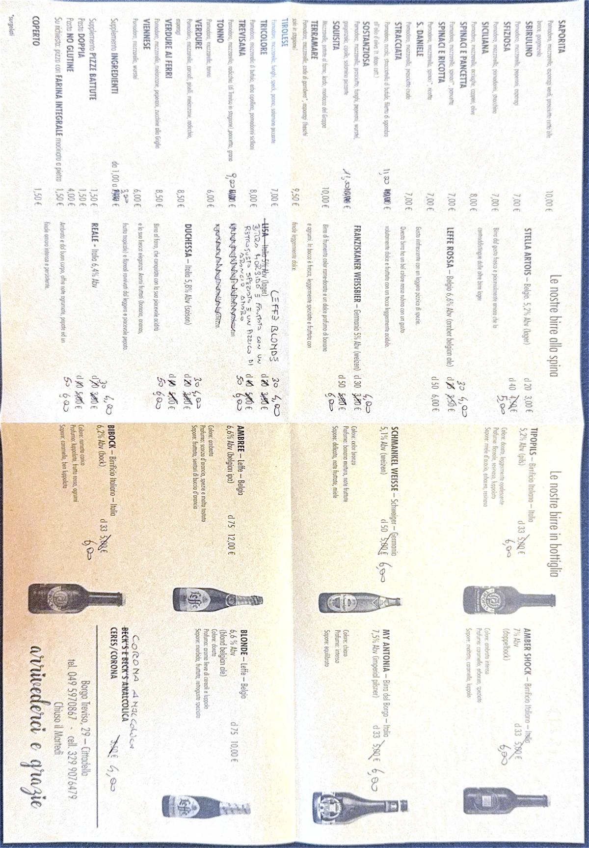 Menu di Pizzeria da Franco 