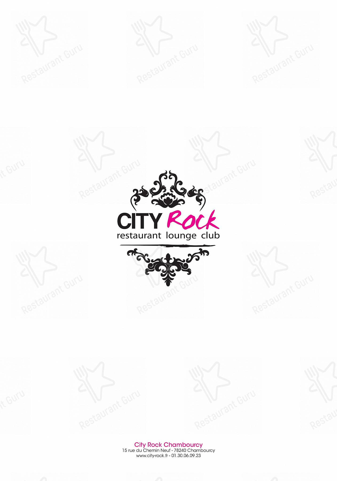 Menu pour City Rock Chambourcy - Menu
