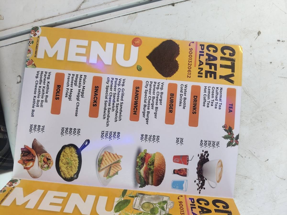 City Cafe menu